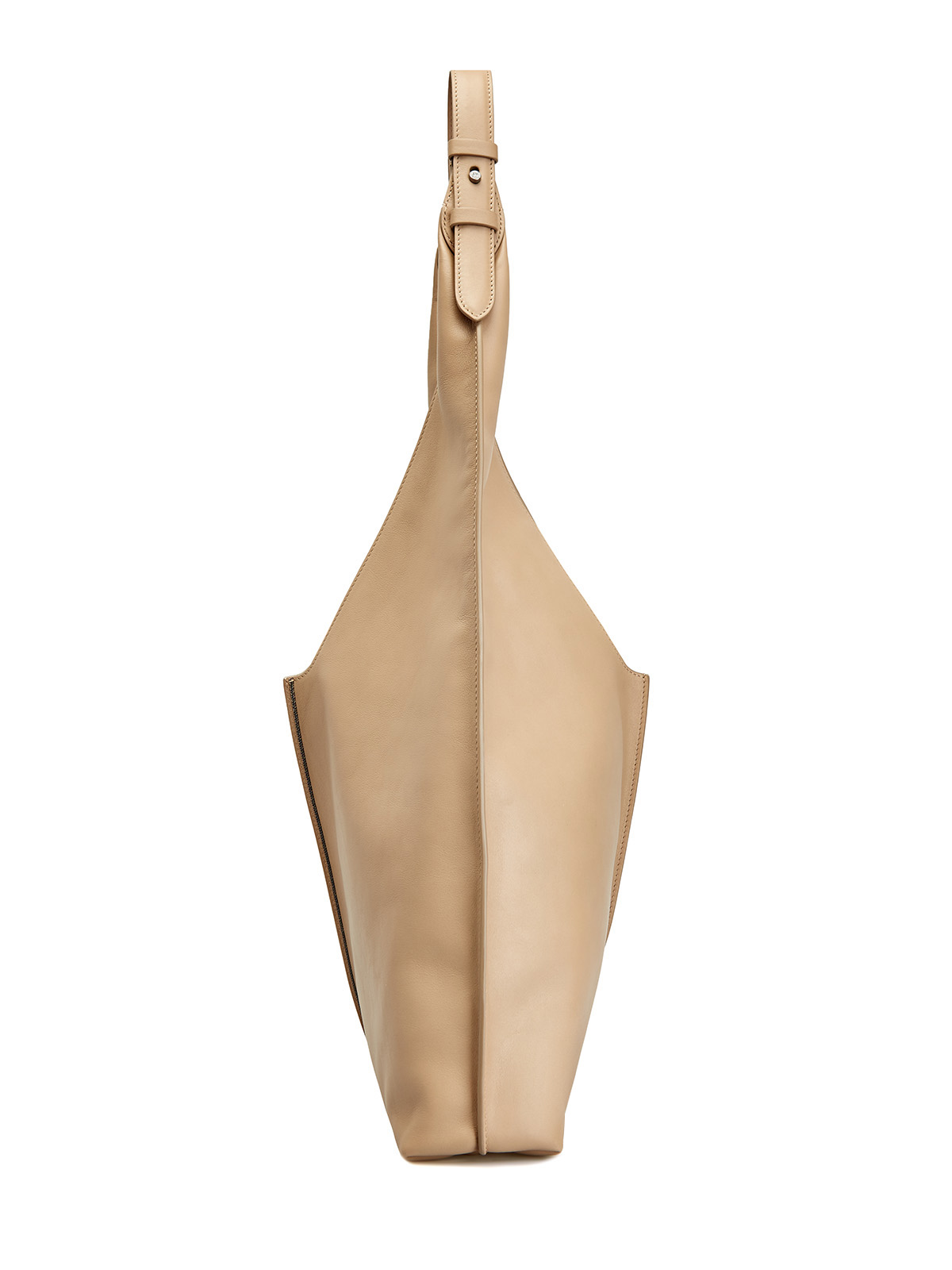 Объемная сумка-тоут из мягкой кожи с ювелирной цепочкой Мониль BRUNELLO CUCINELLI, цвет бежевый, размер 40;42;44 - фото 5